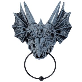 Shadows of Darkness Grey Stone Effect Dragon Skull Door Knocker Shadows of Darkness Grey Stone Effect Dragon Skull Door Knocker