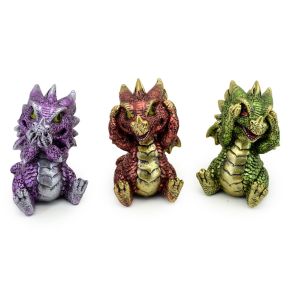 Set of 3 Elements Baby Dragon Hear No Speak No See No Evil Set of 3 Elements Baby Dragon Hear No Speak No See No Evil