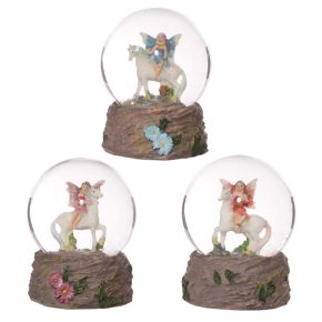 Flower Fairy Riding Unicorn Snow Globe Flower Fairy Riding Unicorn Snow Globe