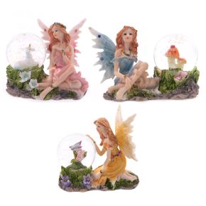 Flower Fairy Sitting Snow Globe Flower Fairy Sitting Snow Globe