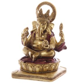 Gold & Red Ganesh Statue 14cm Gold & Red Ganesh Statue 14cm
