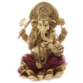 Gold & Red Ganesh Statue 16cm Gold & Red Ganesh Statue 16cm