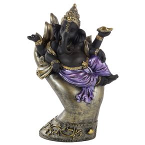 Purple, Gold & Black Ganesh Lying in Hand Purple, Gold & Black Ganesh Lying in Hand