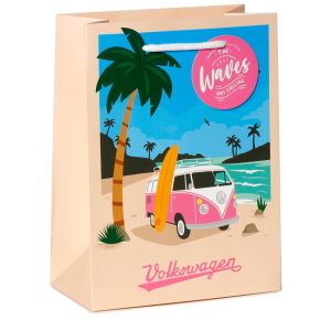 Volkswagen VW T1 Camper Bus Waves are Calling Gift Bag Medium Volkswagen VW T1 Camper Bus Waves are Calling Gift Bag Medium