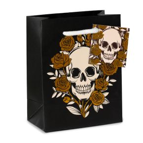 Metallic Skulls and Roses Gift Bag Small Metallic Skulls and Roses Gift Bag Small