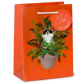 Kim Haskins Floral Cat in Fern Red Gift Bag Medium Kim Haskins Floral Cat in Fern Red Gift Bag Medium