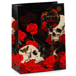 Skulls and Roses Red Roses Gift Bag Medium Skulls and Roses Red Roses Gift Bag Medium