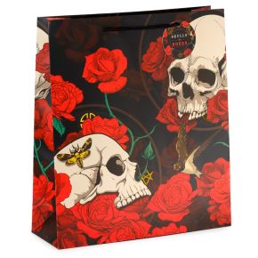 Skulls and Roses Red Roses Gift Bag Extra Large Skulls and Roses Red Roses Gift Bag Extra Large