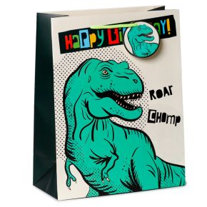 Happy Birthday Dinosauria Gift Bag Large Happy Birthday Dinosauria Gift Bag Large