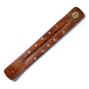 Sheesham Wood Ashcatcher Incense Stick Burner Ying Yang Inlay Sheesham Wood Ashcatcher Incense Stick Burner Ying Yang Inlay