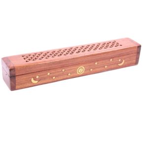 Sheesham Wood Ashcatcher Incense Burner Box Sun, Moon & Stars Sheesham Wood Ashcatcher Incense Burner Box Sun, Moon & Stars