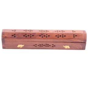 Sheesham Wood Ashcatcher Incense Burner Box Elephants Sheesham Wood Ashcatcher Incense Burner Box Elephants