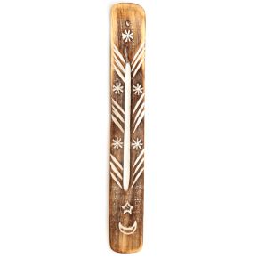 Mango Wood Moon & Stars Ashcatcher Incense Sticks Burner Mango Wood Moon & Stars Ashcatcher Incense Sticks Burner