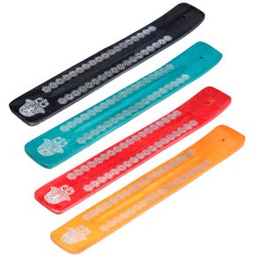 Mango Wood Hamsa Palm Inlay Ashcatcher Incense Sticks Burner Mango Wood Hamsa Palm Inlay Ashcatcher Incense Sticks Burner