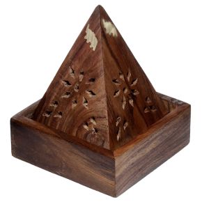 Sheesham Wood Pyramid Incense Cone Burner Box with Elephant Sheesham Wood Pyramid Incense Cone Burner Box with Elephant