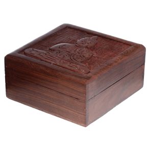 Sheesham Wood Carved Thai Buddha Trinket Box Sheesham Wood Carved Thai Buddha Trinket Box