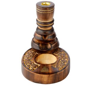Flower Garden Carved Mango Wood Backflow Incense Burner Flower Garden Carved Mango Wood Backflow Incense Burner