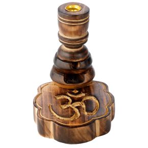 Carved Om Mango Wood Backflow Incense Burner Carved Om Mango Wood Backflow Incense Burner