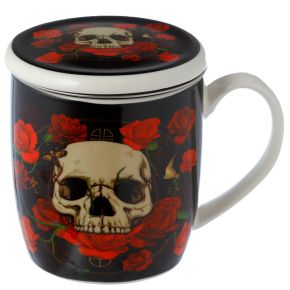 Skulls and Roses Infuser Mug Set with Lid Skulls and Roses Infuser Mug Set with Lid