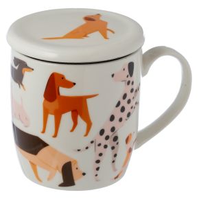 Barks Dog Porcelain Infuser Mug Set with Lid Barks Dog Porcelain Infuser Mug Set with Lid