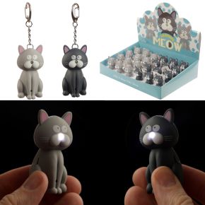 Cat LED Keyring with Meowing Sound Cat LED Keyring with Meowing Sound