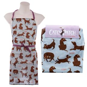 Poly Cotton Apron Catch Patch Dog Design Poly Cotton Apron Catch Patch Dog Design