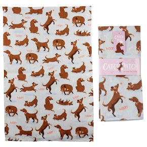 Poly Cotton Tea Towel Catch Patch Dog Design Poly Cotton Tea Towel Catch Patch Dog Design