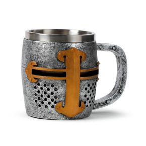 Decorative Medieval Knight Silver & Gold Helmet Tankard Decorative Medieval Knight Silver & Gold Helmet Tankard