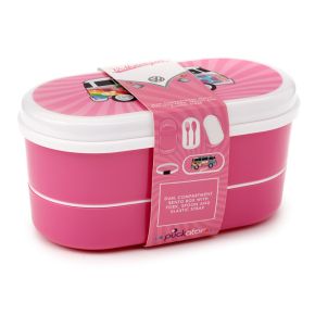Volkswagen VW T1 Camper Bus Summer Stacked Bento Lunch Box with Cutlery Volkswagen VW T1 Camper Bus Summer Stacked Bento Lunch Box with Cutlery