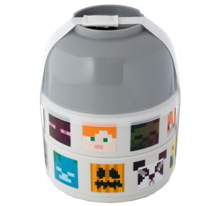 Minecraft Faces Stacked Round Bento Lunch Box Minecraft Faces Stacked Round Bento Lunch Box