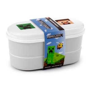 Minecraft Faces Stacked Bento Box Lunch Box with Cutlery Minecraft Faces Stacked Bento Box Lunch Box with Cutlery
