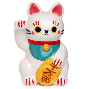 Maneki Neko Lucky Cat White Ceramic Money Box Maneki Neko Lucky Cat White Ceramic Money Box