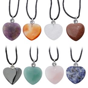 Healing Stone Gemstone Heart Shaped Pendant Healing Stone Gemstone Heart Shaped Pendant