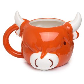 Highland Coo Cow Head Ceramic Shaped Mug Highland Coo Cow Head Ceramic Shaped Mug