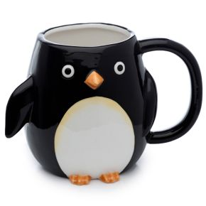 Huddle Penguin Ceramic Shaped Handle Mug Huddle Penguin Ceramic Shaped Handle Mug