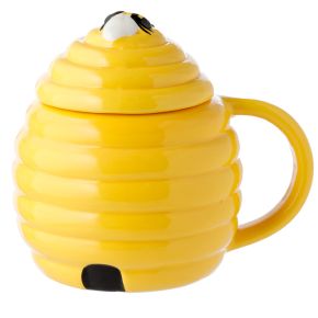 Beehive Shaped Ceramic Mug with Lid Beehive Shaped Ceramic Mug with Lid