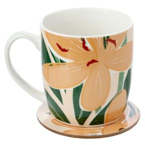 Florens Hesperantha Porcelain Mug & Coaster Set Florens Hesperantha Porcelain Mug & Coaster Set