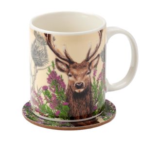Wild Stag Christmas Porcelain Mug & Coaster Set Wild Stag Christmas Porcelain Mug & Coaster Set
