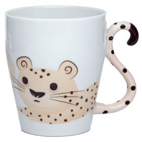 Cheetah Zooniverse Ceramic Tail Shaped Handle Mug Cheetah Zooniverse Ceramic Tail Shaped Handle Mug