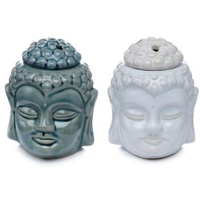 Eden Crackle Glaze Thai Buddha Head Ceramic Oil Burner Eden Crackle Glaze Thai Buddha Head Ceramic Oil Burner