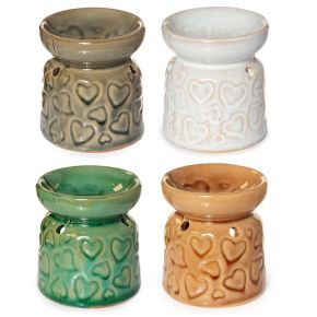 Small Ceramic Eden Oil Burner with Heart Pattern Small Ceramic Eden Oil Burner with Heart Pattern
