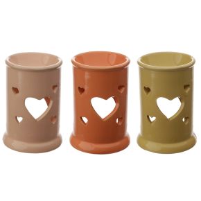 Eden Tall Ceramic Oil & Wax Burner with Heart Cut-out Eden Tall Ceramic Oil & Wax Burner with Heart Cut-out