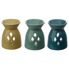 Eden Ceramic Oil Burner with Diamond Cut-outs Eden Ceramic Oil Burner with Diamond Cut-outs