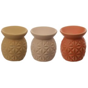 Eden Ceramic Oil Burner with Embossed Triangle Pattern Eden Ceramic Oil Burner with Embossed Triangle Pattern