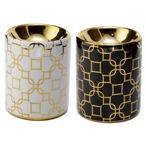 Eden Metallic Gold Geometric Ceramic Mini Oil Burner Eden Metallic Gold Geometric Ceramic Mini Oil Burner