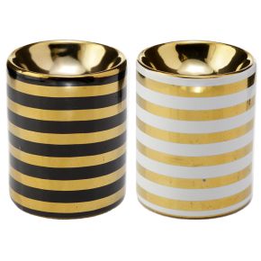 Eden Metallic Gold Stripe Ceramic Mini Oil Burner Eden Metallic Gold Stripe Ceramic Mini Oil Burner