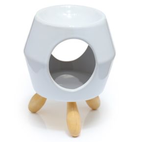 Eden White Abstract Ceramic Oil Burner with Feet Eden White Abstract Ceramic Oil Burner with Feet