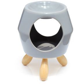 Eden Grey Abstract Ceramic Oil Burner with Feet Eden Grey Abstract Ceramic Oil Burner with Feet