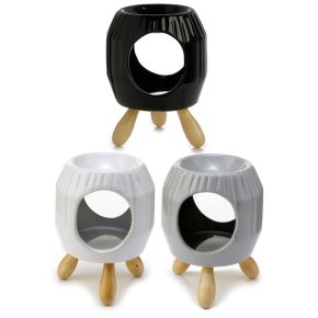 Eden Abstract Ridged Ceramic Oil Burner with Feet Eden Abstract Ridged Ceramic Oil Burner with Feet