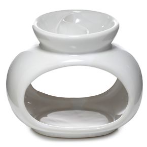 Eden White Ceramic Oval Double Dish Oil & Wax Burner Eden White Ceramic Oval Double Dish Oil & Wax Burner